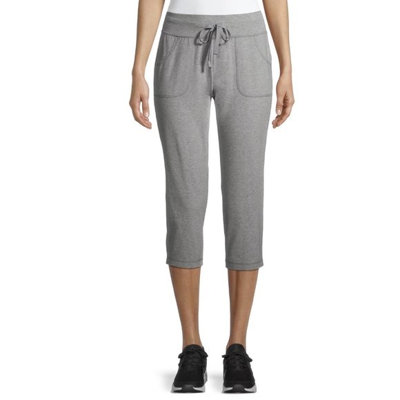 🌟FREE🌟Athletic Works Women's Core Knit Capris Grey Heather Lounge Sweatpants S - Picture 1 of 6